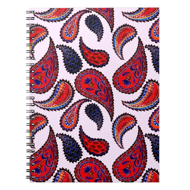 Creative seamless pattern with hand drawn paisley  notebook (Front)