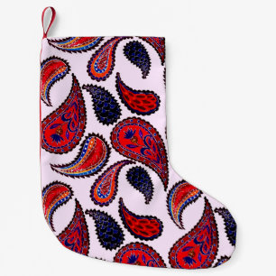 Creative seamless pattern with hand drawn paisley small christmas stocking