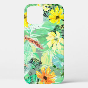 Creative seamless watercolor pattern of plants, He iPhone 12 Case