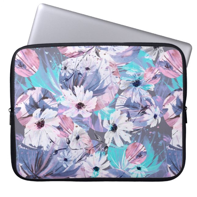 Creative seamless watercolor pattern of plants, He Laptop Sleeve (Front)