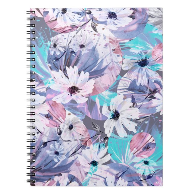 Creative seamless watercolor pattern of plants, He Notebook (Front)