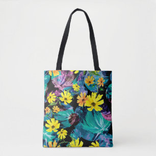 Creative seamless watercolor pattern of plants, He Tote Bag