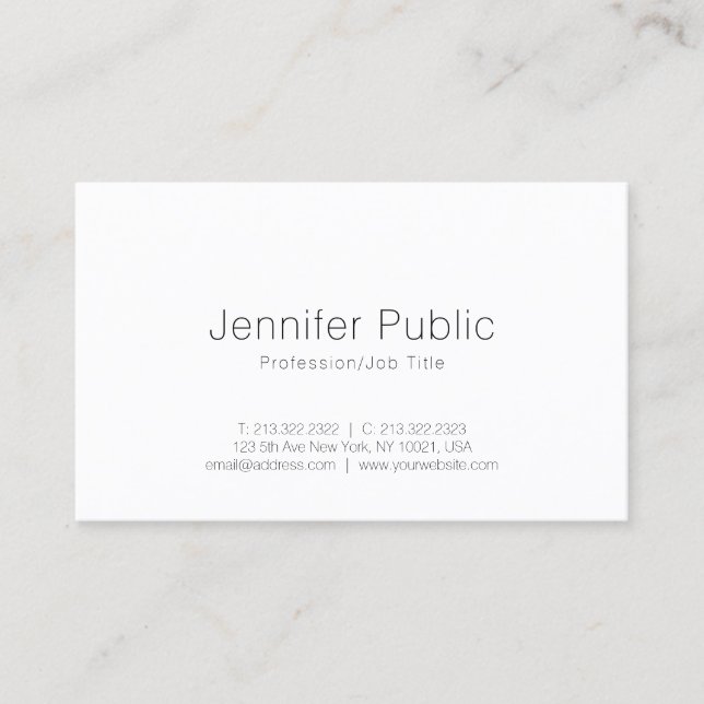 Creative Simple Design Modern Professional Plain Business Card (Front)