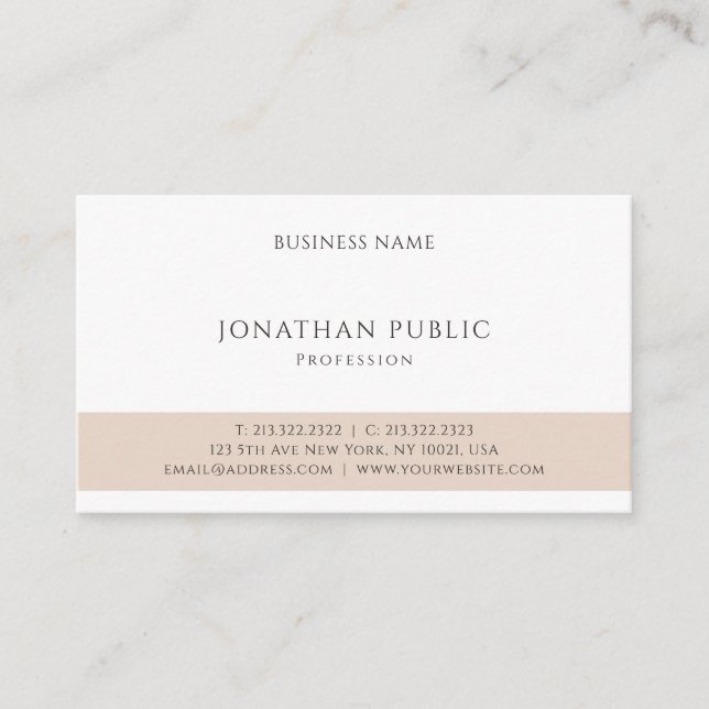 Creative Simple Design Modern Professional Plain Business Card (Front)