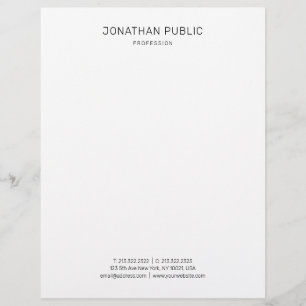 Creative Simple Design White Modern Professional Custom Letterhead
