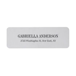 Creative Simple Elegant Modern Silver Grey Return Address Label