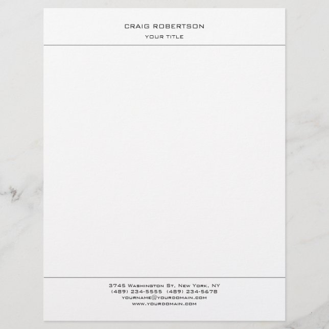 Creative -Simple Minimalist Modern Professional Custom Letterhead (Front)