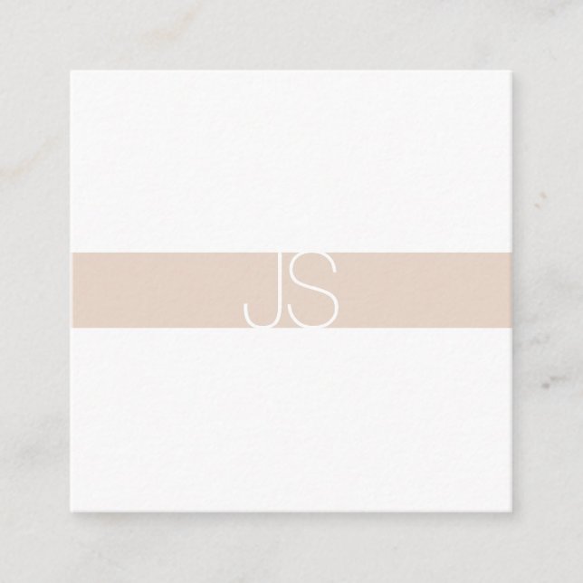 Creative Simple Modern Monogrammed Professional Square Business Card (Front)