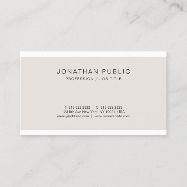 Creative Simple Modern Professional Elegant Plain Business Card (Front)