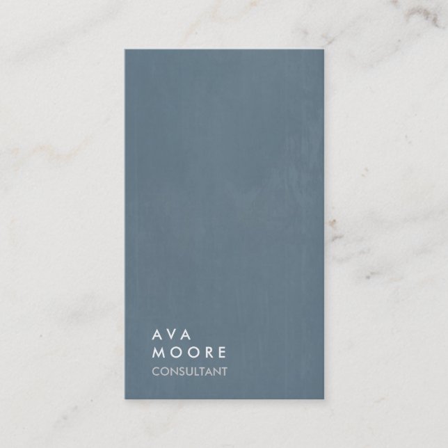 Creative Simple Plain Blue Grey Trendy Consultant Business Card (Front)