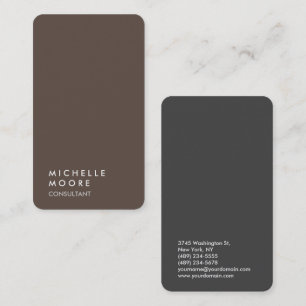 Creative Simple Plain Brown Grey Trendy Consultant Business Card