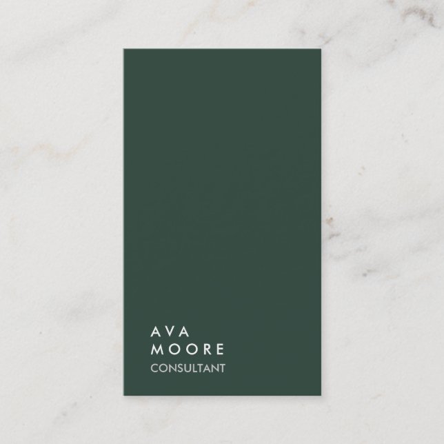 Creative Simple Plain Green Grey Trendy Consultant Business Card (Front)