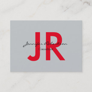 Creative Simple Red Grey Plain Unique Business Card