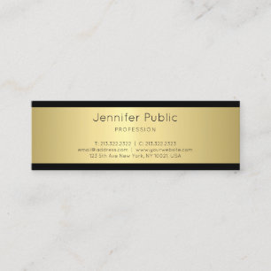 Creative Sleek Design Gold Trendy Plain Glamour Mini Business Card