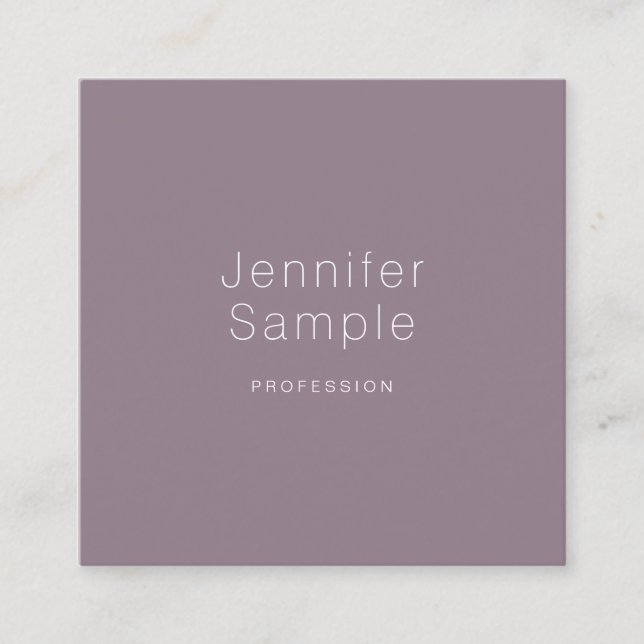Creative Sleek Design Modern Plain Luxury Trendy Square Business Card (Front)