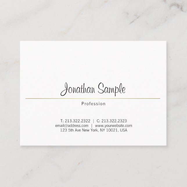 Creative Smart Design Gold Plain Luxury Trendy Business Card (Front)