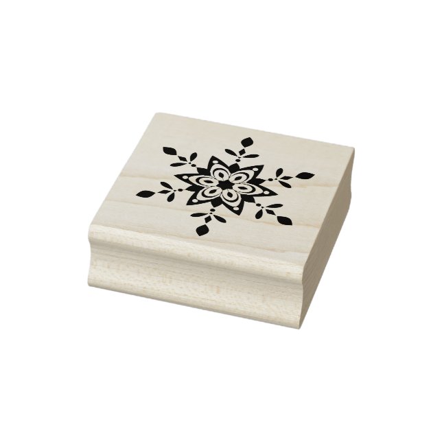 Creative Snowflake Holiday Floral Star Unique Rubber Stamp (Stamp)