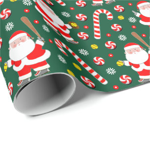 Creative Softball Holiday Gift Wrapping Paper