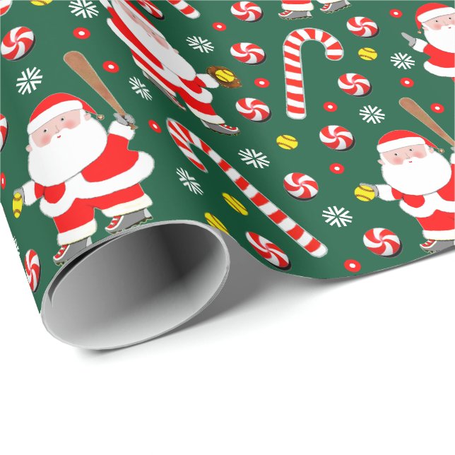 Creative Softball Holiday Gift Wrapping Paper (Roll Corner)