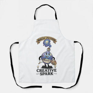 Creative Spark Magic Potion Retro Artist Mascot Apron