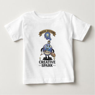 Creative Spark Magic Potion Retro Artist Mascot Baby T-Shirt