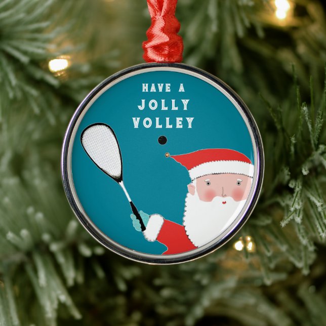 Creative Squash Player Sports Collectable Metal Ornament (Tree)