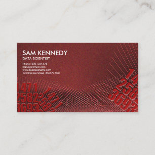 Creative Striking Red Web Lines Data Scientist Business Card
