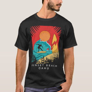 Creative Sunset Beach Travel Surf Palm Tree Oa T-Shirt