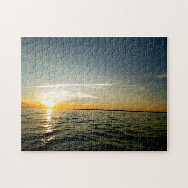 Creative sunset sky water photo jigsaw puzzle (Horizontal)