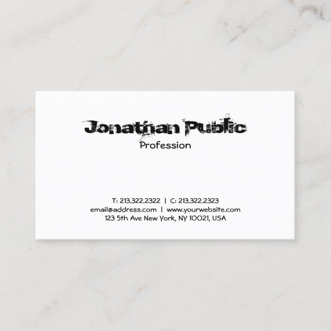 Creative Text Design Professional Simple Plain Business Card (Front)
