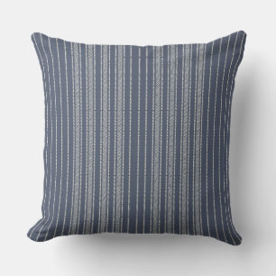 Creative Ticking Stripe –  Denim Blue Cushion