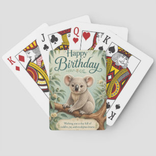 Creative Title Adorable Koala Eucalyptus Birthday Playing Cards