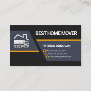 Creative Trapezium Blocks Silver Moving Truck Business Card
