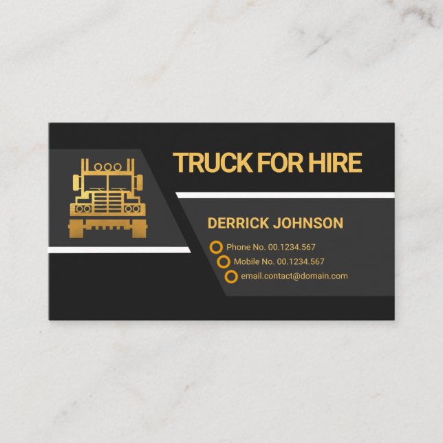 Creative Trapezium Layers Truck Logistics Driver Business Card (Front)