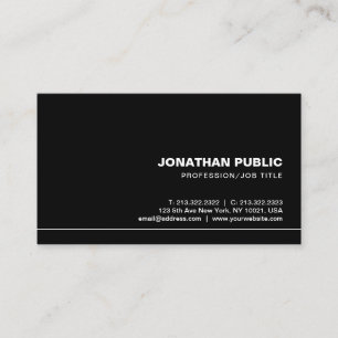 Creative Trendy Professional Elegant Black Plain Business Card