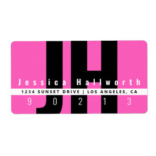 Creative Unique Modern Pink Black White Address