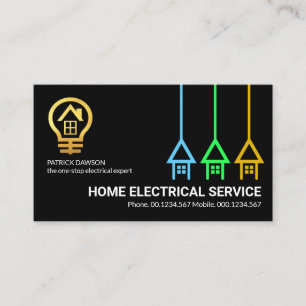 Creative Vertical Home Power Plug Electrician Business Card