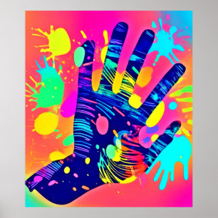 Creative Vibrant Hand Splash Art Poster