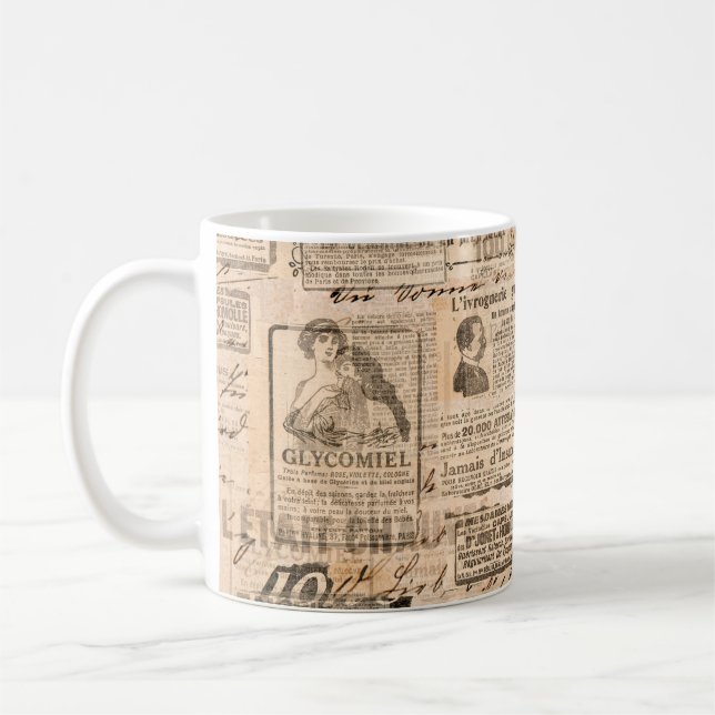 Creative vintage style background. Paper texture.  Coffee Mug (Left)