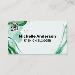 Creative Watercolor Art QR code Business Card