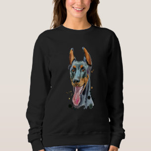 Creative Watercolor Dog Puppy Dobermann Cute Sweatshirt