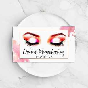 Creative Watercolor Eyebrows Microshading Business Card