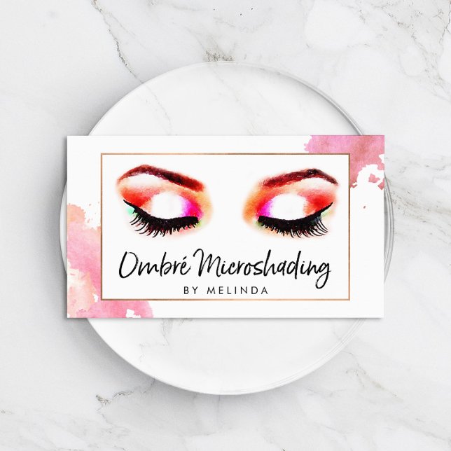 Creative Watercolor Eyebrows Microshading Business Card (Creator Uploaded)