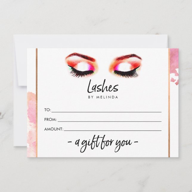 Creative Watercolor Eyelashes Gift Certificate (Front)