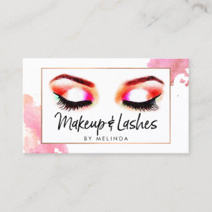Creative Watercolor Eyes Makeup/Lashes Business Card