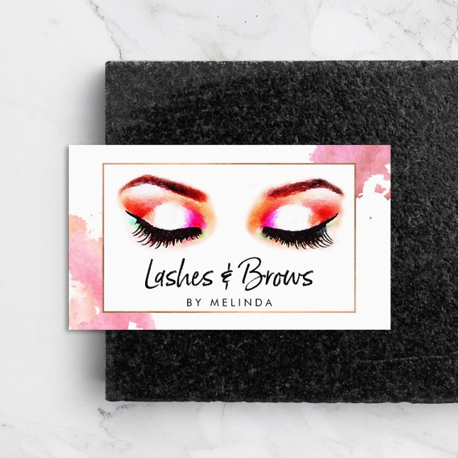 Creative Watercolor Lashes/Brows Business Card (Creator Uploaded)