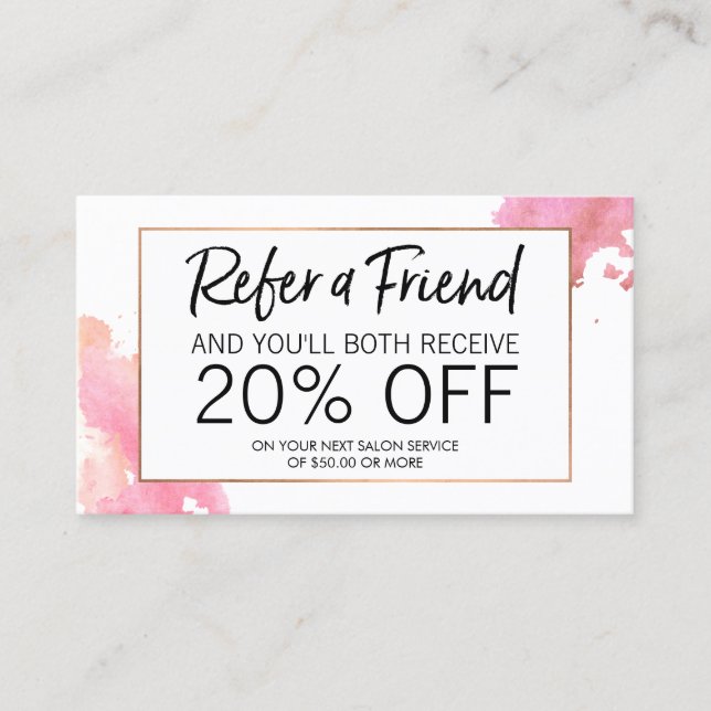 Creative Watercolor Referral Card (Front)