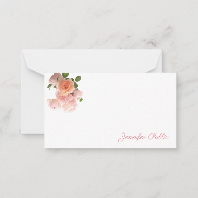 Creative Watercolor Roses Floral Pastel Colours Card (Front)