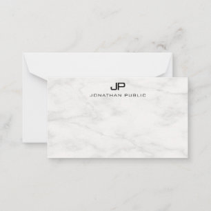 Creative White Marble Monogram Template Modern