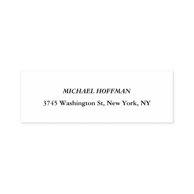 Creative White Minimalist Classical Italic Self-inking Stamp (Design)